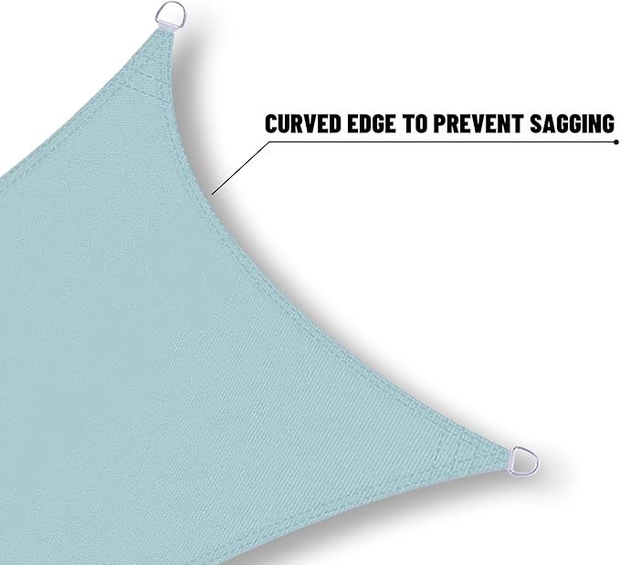 SUNNY GUARD Waterproof Sun Shade Sail 10' x 10' Sky Blue Triangle UV Block Sunshade for Backyard Yard Deck Patio Garden Outdoor Activities and Facility(We Make Custom Size)