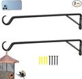2 Pack Extra Long 23 Inch Heavy-Duty Rust-Resistant Solid Steel Plant Hangers and Bird Feeder Hangers for Indoor and Outdoor Decor, Wall Hooks