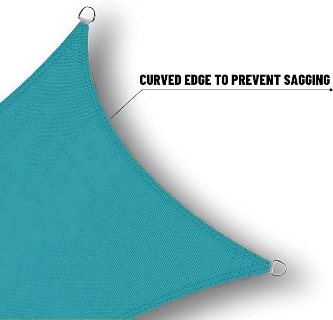 SUNNY GUARD Waterproof Sun Shade Sail 8' x 14' Turquoise Blue Rectangle UV Block Sunshade for Backyard Yard Deck Patio Garden Outdoor Activities and Facility(Customized)