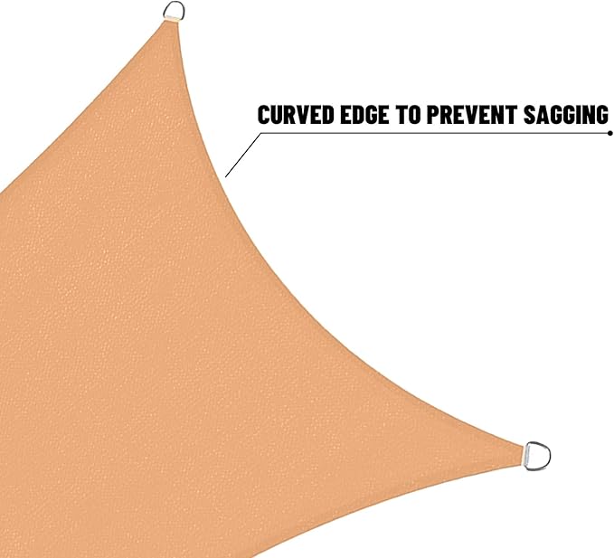 SUNNY GUARD Custom Size 10'x14'x17.2'Peach Fuzz Sun Shade Sail Right Triangle UV Block Shade for Backyard Yard Patio Deck Garden(Customized)