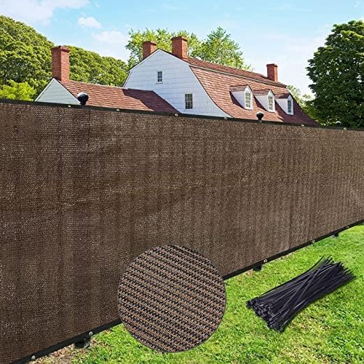UPGRADE Privacy Fence Screen 3'x18' Brown Outdoor 90% Visibility Blockage 170 GSM Mesh Shade Cover Panels for Backyard,Balcony,Home Decoration with Zip Ties,Customized Avaliable
