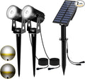 T-SUN Solar Spotlights Outdoor Waterproof, 2-in-1 Solar Landscape Spotlights LED Garden Spot Lights for Yard Tree Garden Pond Pool Area (White)