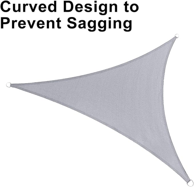 LOVE STORY Custom Size 6'x6'x8.5' Silver Grey Sun Shade Sail Triangle Sunshade Fabric Awning Canopy for Patio Backyard Carport Pergola (Customized)