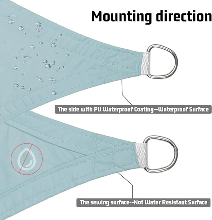 LOVE STORY Waterproof 6.5' x 10' Rectangle Sky Blue Sun Shade Sail Cannoy UV Resistant for Outdoor Patio Garden Backyard (We Make Custom Size)