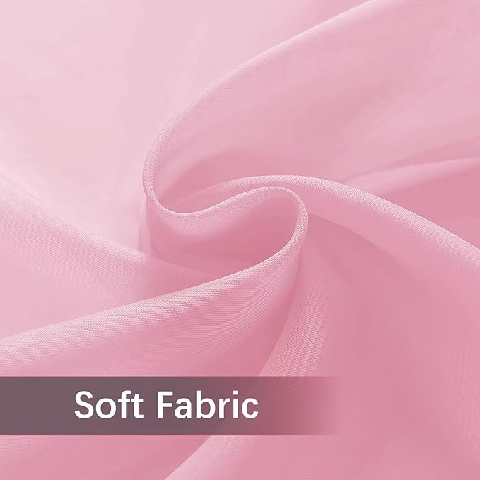 SpaceDresser Waterproof Outdoor Sheer Curtains for Patio - 2 Panels Rod Pocket Indoor Voile Sheer Curtain for Living Room,52W x 108L inch, Light Pink