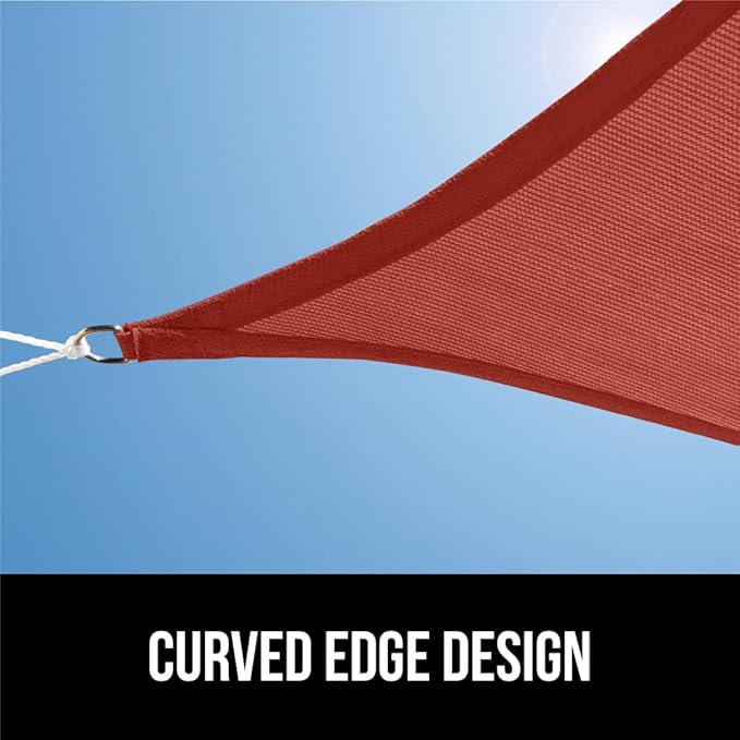 GORILLA GRIP Heavy Duty Sun Shade, UV Protection Fade Tear and Rust Resistant Rectangle Sunshade Canopy, Curved Edges Blocks Sunlight, Breathable Sail, Outdoor Patio, Lawn Garden, 12x16 FT Terra