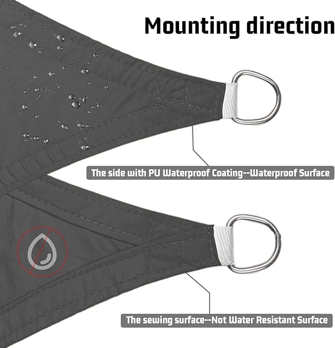 LOVE STORY Right Triangle 12'x18'x21.6' Waterproof Sun Shade Sail Canopy UV Block for Outdoor Patio Backyard Carport,Dark Grey(We Make Custom Size)
