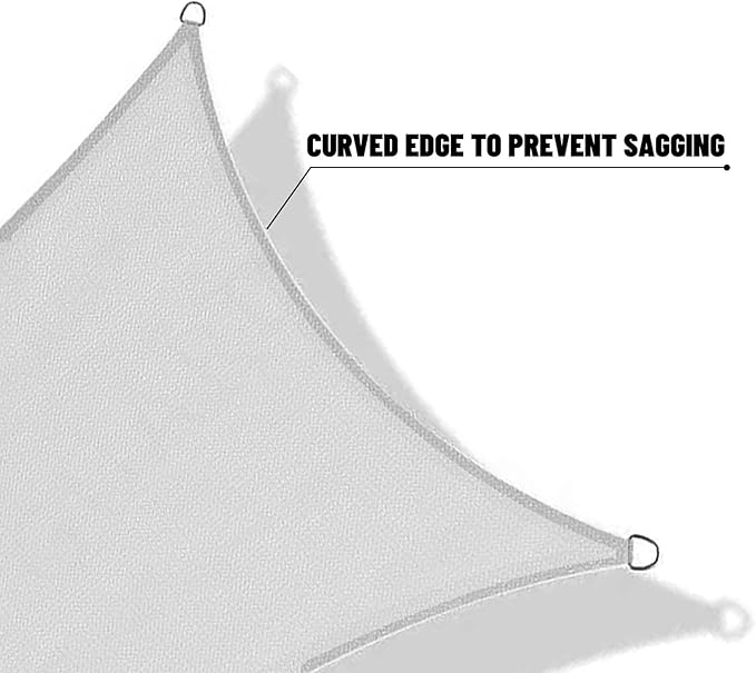 SUNNY GUARD Custom Size 14'x14' Silver Grey Sun Shade Sail Rectangle UV Block Shade for Backyard Yard Patio Deck Garden(Customized)