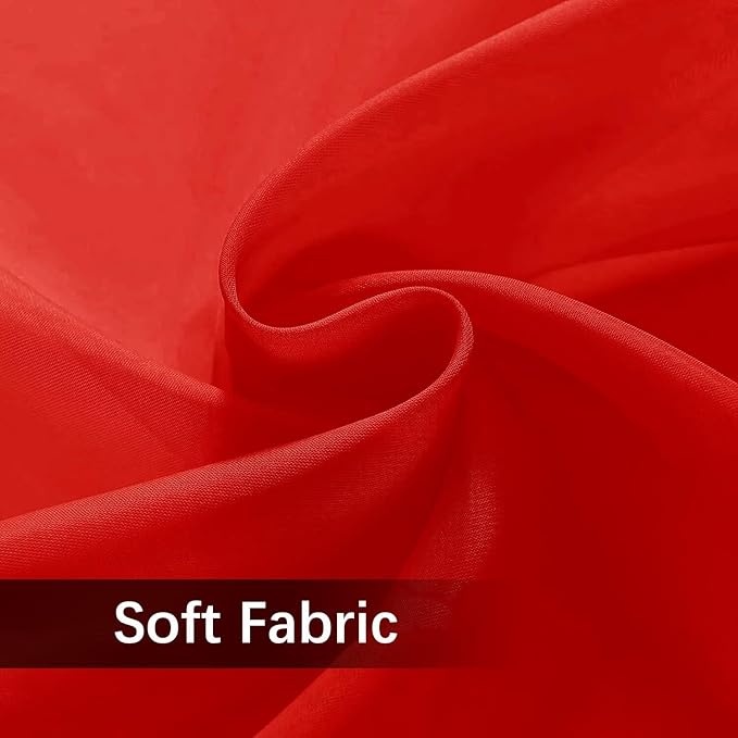 SpaceDresser Waterproof Outdoor Sheer Curtains for Patio - 2 Panels Rod Pocket Indoor Voile Sheer Curtain for Living Room,52W x 96L inch, Red