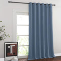 NICETOWN Room Divider Curtain 132 Inches Long, Wide Blackout Sliding Door Curtain for Bedroom, Room Darkening Privacy Window Curtain for Patio Door (1 Panel Set, Stone Blue, 80 x 132 Inch)