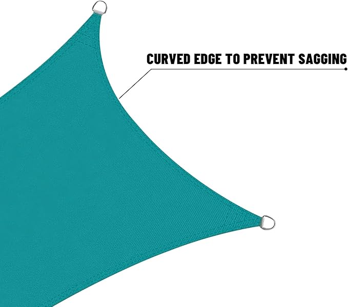 LOVE STORY Right Triangle 9'x9'x12.7' Waterproof Sun Shade Sail Canopy UV Block for Outdoor Patio Backyard Carport,Turquoise Blue(We Make Custom Size)