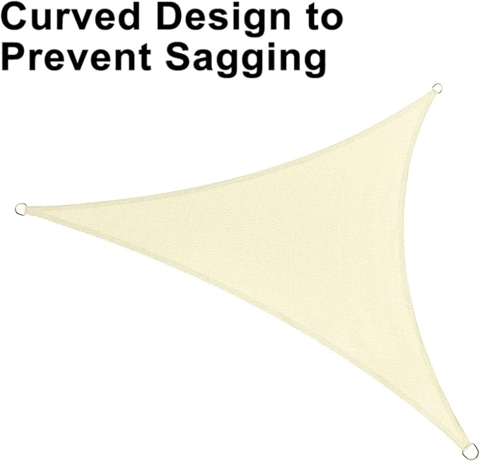 LOVE STORY Custom Size 17'x17'x17' Butter Cream Sun Shade Sail Triangle Sunshade Fabric Awning Canopy for Patio Backyard Carport Pergola (Customized)