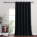 NICETOWN Black Out Living Room Curtain 118 inches Long, Grommet Thermal Insulated Room Darkening Window Treatment for Bedroom/French Door, Black, W80 x L118, 1 Panel
