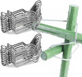 5/16 Inch 8mm Plants Vines Stakes Galvanized Steel Clips Garden Support Stakes Joints Climbing Vine Trellis Clips Plant Climbing Frame Buckles for Tomato Cucumber Eggplant Vine Vegetable,20 PCS