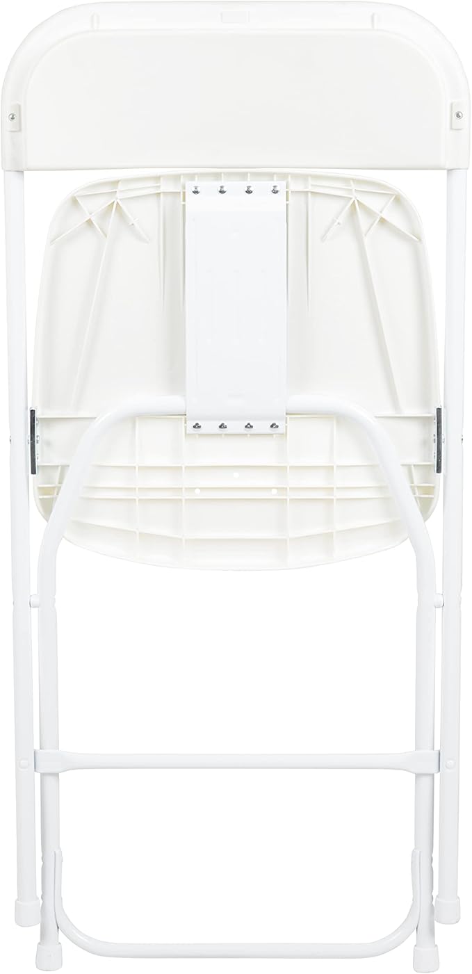 Flash Furniture Hercules Set of 10 Indoor/Outdoor Heavy-Duty Plastic Folding Chairs, Foldable Commercial Stacking Chairs with 650-lb. Static Weight Capacity, White