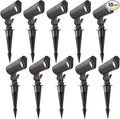 E ENERGETIC LIGHTING LED Landscape Lights with Connectors, 12V Low Voltage, Warm White 3000k, 4W, 175LM, Outdoor Waterproof Garden Pathway Lights Wall Tree Flag Spotlights with Spike Stand, 10 Pack