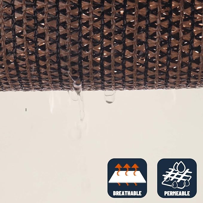 SUNNY GUARD Custom Size 20'x28'x28' Triangle Brown UV Block Sunshade for Backyard Yard Deck Patio Garden Outdoor Activities and Facility(Customized)