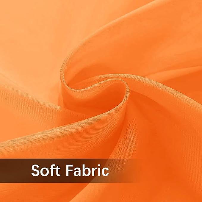 SpaceDresser Waterproof Outdoor Sheer Curtains for Patio - 2 Panels Rod Pocket Indoor Voile Sheer Curtain for Living Room,52W x 120L inch,Orange