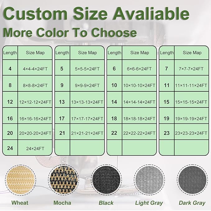 Artpuch Outdoor Pergola Shade Cover 19x19 FT Sun Shade Cloth with Grommets Light Grey 90% UV Protection Canopy Patio Privacy Screen (Customized Available)
