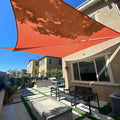 SUNLAX Sun Shade Sail 12' x 14' x 18.4' Terra Red Rectangle Canopy Sail Shade Cover UV Block Permeable Sunshade Outdoor for Patio Backyard Deck Pergola (We Make Custom Size)