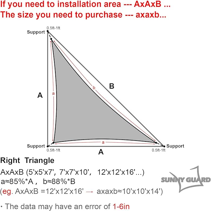 SUNNY GUARD Waterproof Sun Shade Sail 13'x13'x18.4' Sand Right Triangle UV Block Sunshade for Backyard Yard Deck Patio Garden Outdoor Activities and Facility(Customized)