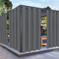 PureFit Outdoor Curtains for Patio Waterproof Weatherproof, UV Resistant Outside Curtains for Gazebo, Front Porch, Pergola, Sun Blocking Privacy Curtain, 52W x 108L inch, 1 Panel, Gray