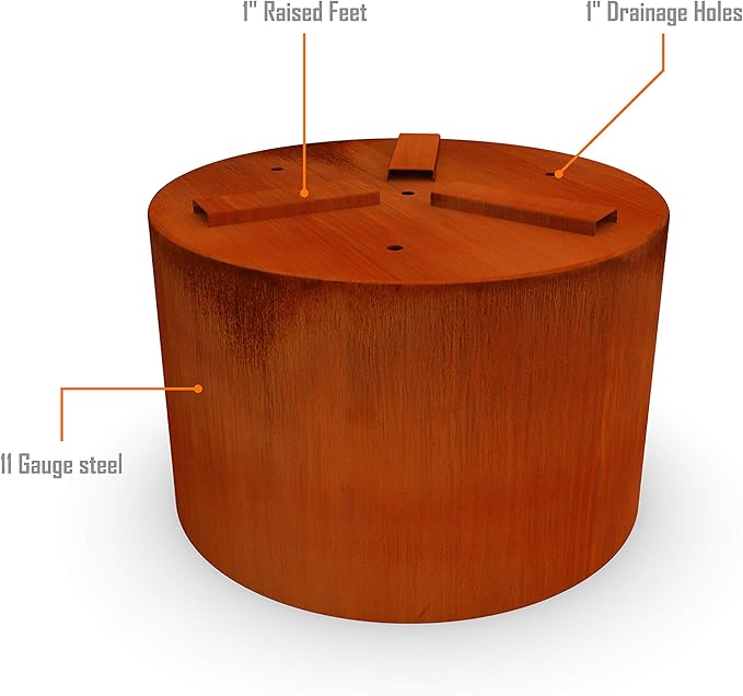Plantercraft Large Round Planters for Outdoor Plants - 42 Inch Tall Corten Steel Planter - Extra Large Outdoor Planters for Modern Patio, Deck & Entryway | 12" Dia x 42" H