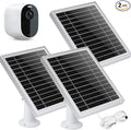 UYODM 3 Pack Solar Panel Charger Compatible with Arlo Essential Spotlight/XL Spotlight Only, 16.5ft Power Charging Cable Micro USB, IP66 Weatherproof Aluminum Alloy Frame Silver (Not for 2K/2nd Gen)