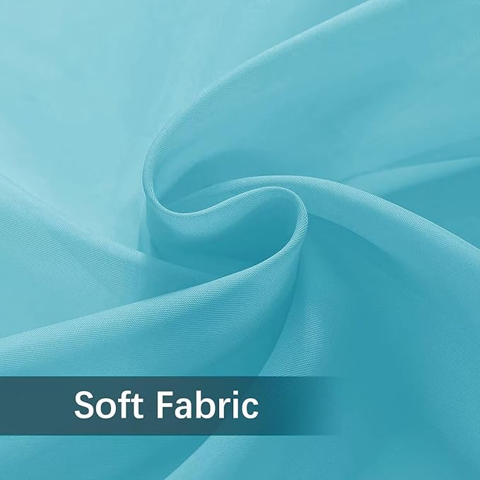 SpaceDresser Waterproof Outdoor Sheer Curtains for Patio - 2 Panels Rod Pocket Indoor Voile Sheer Curtain for Living Room,52W x 120L inch,Aqua