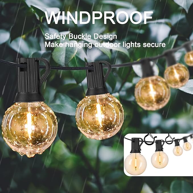 ADIIL 30 PCS Q Hanger Hooks with Safety Buckle, Windproof Screw Hooks for Hanging Outdoor String Lights, Plants, Christmas Patio Lights, 2.2 Inches, Black