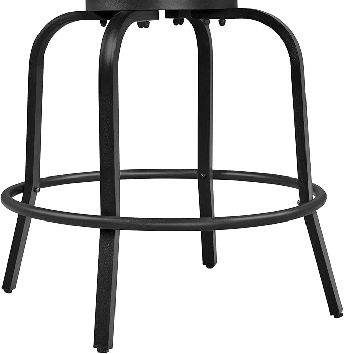 Yaheetech Patio Swivel Barstools Outdoor Chairs Set of 6, High Bistro Stools Outdoor Furniture, All-Weather Patio Stools for Outside, Beach, Lawn, Poolside and Garden, Black/Light Gray