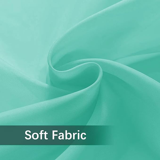 SpaceDresser Waterproof Outdoor Sheer Curtains for Patio - 4 Panels Rod Pocket Indoor Voile Sheer Curtain for Living Room,52W x 108L inch, Turquoise
