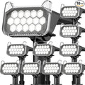 WdtPro Solar Spot Lights Outdoor Waterproof, Bright Solar Lights Outdoor with 16 Extra-Large LEDs, 3 Modes Landscape Spotlights, 2-in-1 Solar Powered Light for Yard Flag Garden, 10 Pack, Cool White