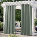 NICETOWN Blackout Indoor & Outdoor Curtain for Patio Waterproof, Room Darkning Sun Blocking Thermal Insulated Window Treatments for Front Porch & Bathroom, W52 x L84, 1 Panel, Sage Green