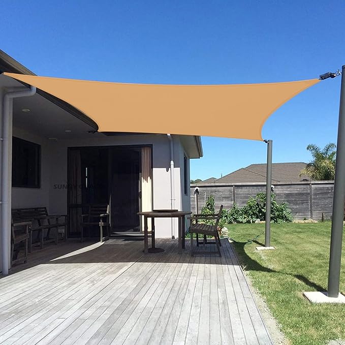 SUNNY GUARD Custom Size 10'x18' Peach Fuzz Sun Shade Sail Rectangle UV Block Shade for Backyard Yard Patio Deck Garden(Customized)