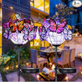 Outdoor Solar Lights 2 Pack, Solar Garden Lights with 18 Butterflies Decoration Outdoor Lamps, Waterproof Butterfly Flower Lights for Patio Yard Lawn Garden Decor, Gifts for Mom Women