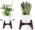 Seanmi Plant Stands for Indoor Plants, Bamboo Plant Stand, Mid Century Plant Holder, Adjustable Width, Fits 8 9 10 11 12 inches Pots - Dark Brown (Planter Stand Only)