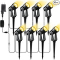Low Voltage Landscape Lighting,8 Pack Outdoor LED Landscape Spotlights with Transformer 27V Garden Lights Pathway Lights IP65 Waterproof 3000K Warm White