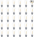 Meconard 30 Pack S14 Edison String Light Bulbs, 1 Watt Replacement Bulbs for Outdoor String Lights, Low Wattage Shatterproof LED Filament Patio Bulbs, E26 Medium Base, 2200K Warm White, Non-Dimmable