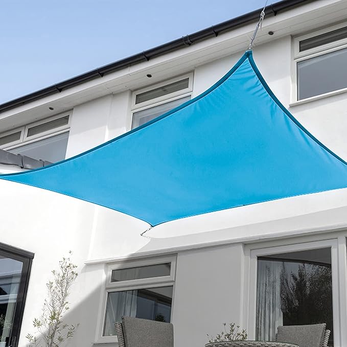 KANAGAWA 6'X7' Turquoise Mix Custom Size Sun Shade Sail Rectangle UV Block Canopy Cover for Patio Backyard Lawn Garden Outdoor (Customized Available)