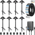 SUNVIE All-In-One LED Low Voltage Landscape Lighting Kit, 8 Pack Pathway Lights with Connector Transformer and 100FT Low Voltage Wire, 3000K Landscape Lighting for Path Walkway Garden Yard