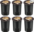 [6 Pack]CLOUDY BAY 9W Low Voltage Landscape Lights,LED Well Lights,Grated Top,12V-24V Waterproof Outdoor,2700K/3000K/3500K/4000K/5000K In Ground Lights for Fence Pathway Deck,Transformer Excluded