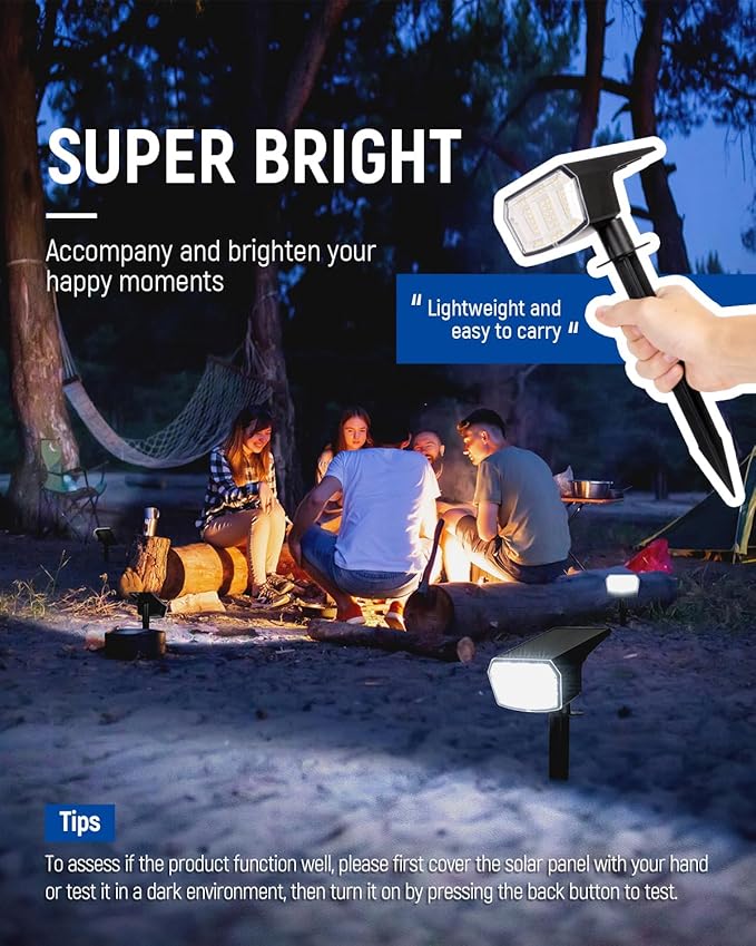 Solar Spot Lights Outdoor IP67 Waterproof 12 Pack, 63 LED 3 Modes Solar Landscape Spotlights for Yard Garden Pathway Wall House Garage (Warm White)