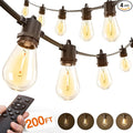 addlon 200FT LED Outdoor String Lights, Remote Dimmable Patio Lights with Timer & 3 Lighting Modes, 64 Shatterproof Edison Bulbs, Waterproof Connectable String Lights for Outside Backyard Porch Party