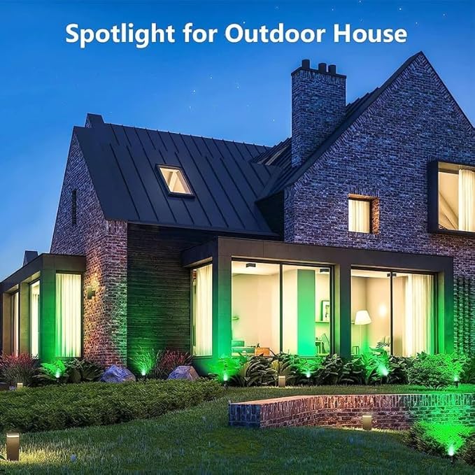 Halloween Christmas Outdoor Spotlights Green Landscape Lights Outdoor Spotlight,2 Pack 110v Plug-in Outdoor Waterproof Green Halloween Christmas Spotlights for Garden Pathway Tree Yard