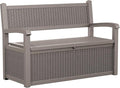 DRATO 75 Gallon Storage Bench Deck Box Outdoor Indoor,Lockable Durable All-Weather Seating with Hidden Storage,Deck Storage for Garden, Pool, Patio,Gray