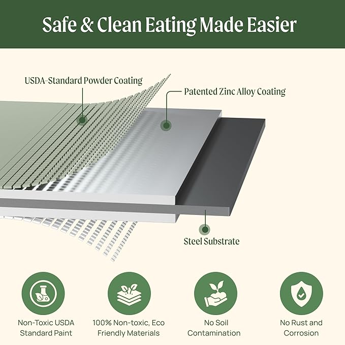 32" Extra Tall Raised Garden Bed Kits, 3.5 x 5 x 2.7ft Raised Planter Box Outdoor, 2 x 6.5 x 2.7ft Deep Root 6 in 1 Modular Metal Raised Beds for Gardening Vegetables Flowers Fruits - Olive Green