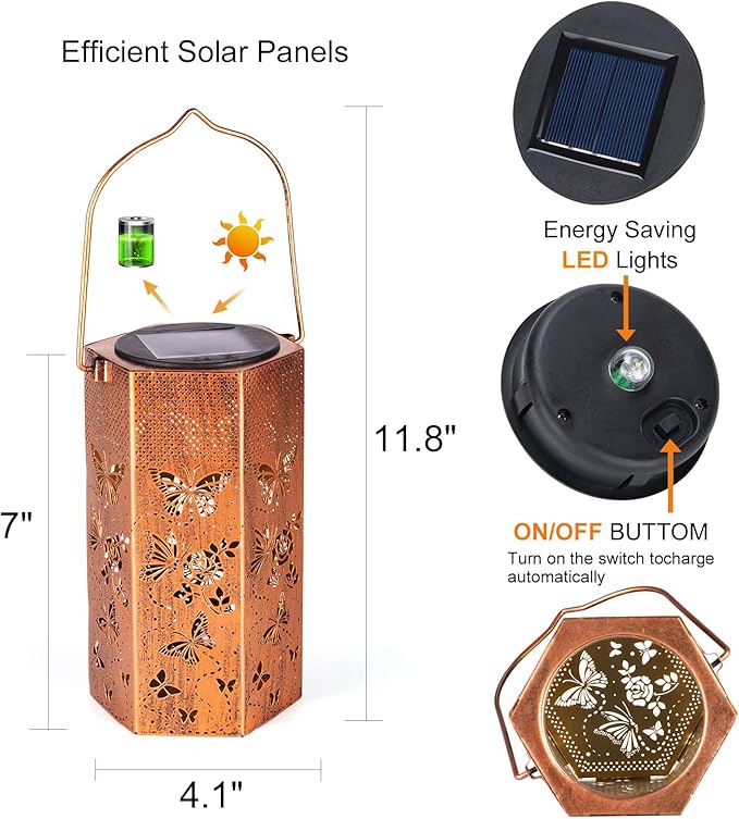 Butterfly Solar Lights Outdoor -Mothers Day Gifts for Mom Grandma, Birthday Gifts for Women, Butterflies Solar Lanterns Outdoor Waterproof Garden Decoration for Outside