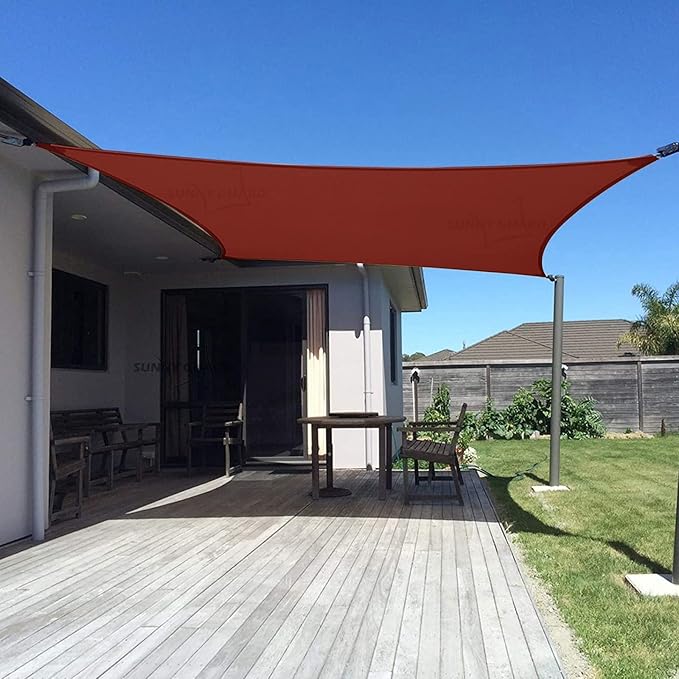 SUNNY GUARD Custom Size 9'x12' Terra Red Sun Shade Sail Rectangle UV Block Shade for Backyard Yard Patio Deck Garden(Customized)
