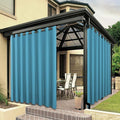 BONZER Waterproof Outdoor Curtains for Patio Porch Pergola Cabana Thick Privacy Wide Grommet Indoor Curtains for Bedroom Living Room, 1 Panel, 110W x 84L inch, Teal